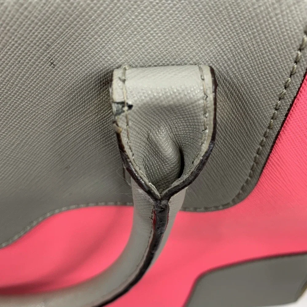 Rebecca Minkoff Amorous Satchel Bright Pink Gray Leather Bag Crossbody Strap